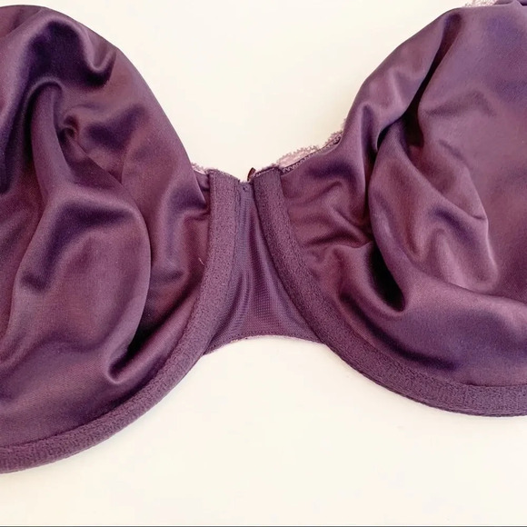Cacique Purple Lace Cup Bra Full Coverage Brassiere 40DD Curvy Plus-size - Picture 10 of 12